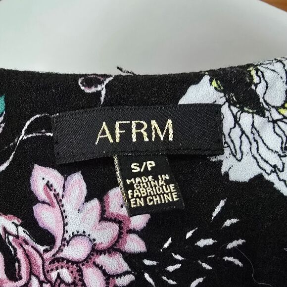 🆕️ AFRM Caley Wrap Long Sleeve Midi Dress in Pink Floral Print - Picture 10 of 13